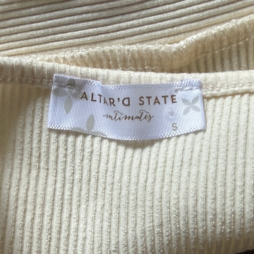 Altar'd State Cream Ribbed Tank Top - Picture 3 of 3